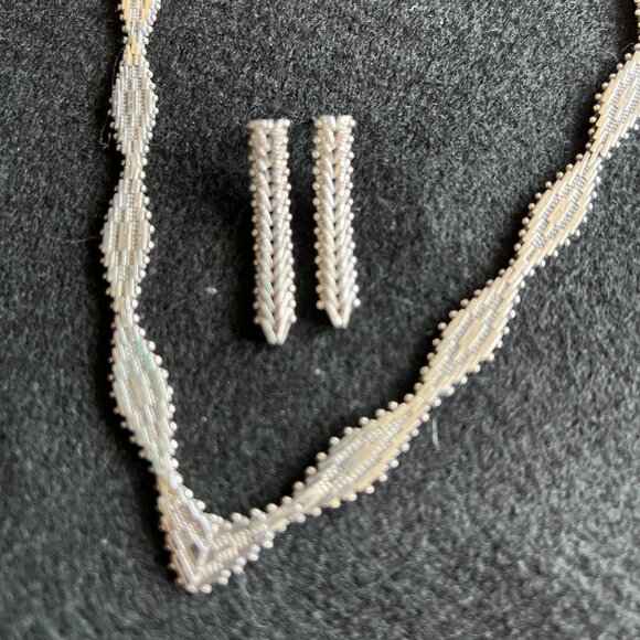 Beautiful Sterling Silver Southwestern Necklace and Earling Set - Picture 1 of 8